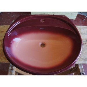 Lavabo céramique rouge 67cm